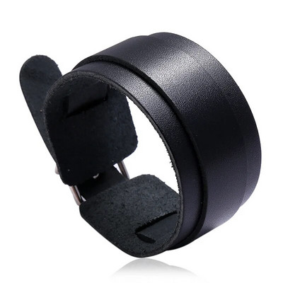 LETAPI New Fashion Punk Vintage Bratara larga din piele naturala pentru barbati maro negru bijuterii late din piele pulsera hombre