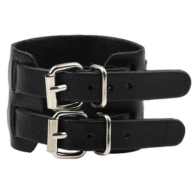 LETAPI New Fashion Punk Vintage Bratara larga din piele naturala pentru barbati maro negru bijuterii late din piele pulsera hombre