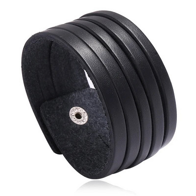 LETAPI New Fashion Punk Vintage Bratara larga din piele naturala pentru barbati maro negru bijuterii late din piele pulsera hombre