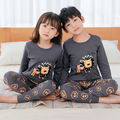 Set de pijamale pentru bebeluși, pijamale pentru copii, cu mânecă lungă, băiat, fată, desene animate, panda, top și pantaloni din bumbac, haine pentru copii