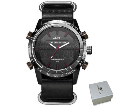 AMST Ceasuri Bărbați Ceas Quartz Analogic Digital Dual Display Curea din Nylon Ceas Sport Electronic de mână Relogio Masculino Ceas Bărbat
