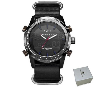 AMST Ceasuri Bărbați Ceas Quartz Analogic Digital Dual Display Curea din Nylon Ceas Sport Electronic de mână Relogio Masculino Ceas Bărbat