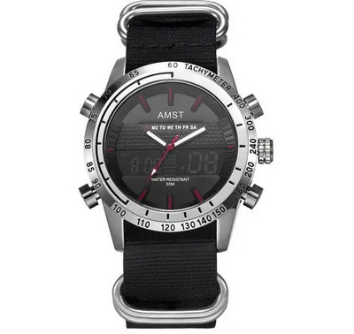 AMST Ceasuri Bărbați Ceas Quartz Analogic Digital Dual Display Curea din Nylon Ceas Sport Electronic de mână Relogio Masculino Ceas Bărbat