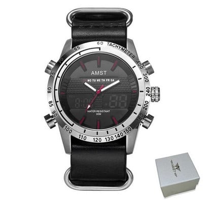 AMST Ceasuri Bărbați Ceas Quartz Analogic Digital Dual Display Curea din Nylon Ceas Sport Electronic de mână Relogio Masculino Ceas Bărbat