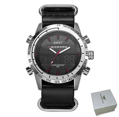 AMST Ceasuri Bărbați Ceas Quartz Analogic Digital Dual Display Curea din Nylon Ceas Sport Electronic de mână Relogio Masculino Ceas Bărbat