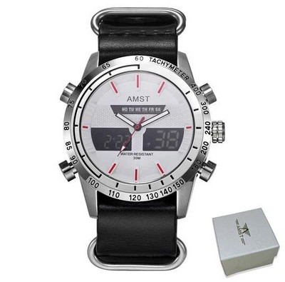 AMST Ceasuri Bărbați Ceas Quartz Analogic Digital Dual Display Curea din Nylon Ceas Sport Electronic de mână Relogio Masculino Ceas Bărbat