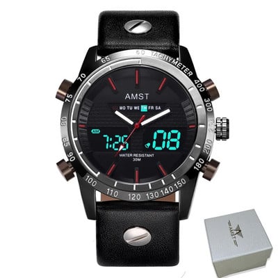 AMST Ceasuri Bărbați Ceas Quartz Analogic Digital Dual Display Curea din Nylon Ceas Sport Electronic de mână Relogio Masculino Ceas Bărbat