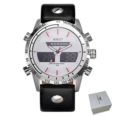 AMST Ceasuri Bărbați Ceas Quartz Analogic Digital Dual Display Curea din Nylon Ceas Sport Electronic de mână Relogio Masculino Ceas Bărbat