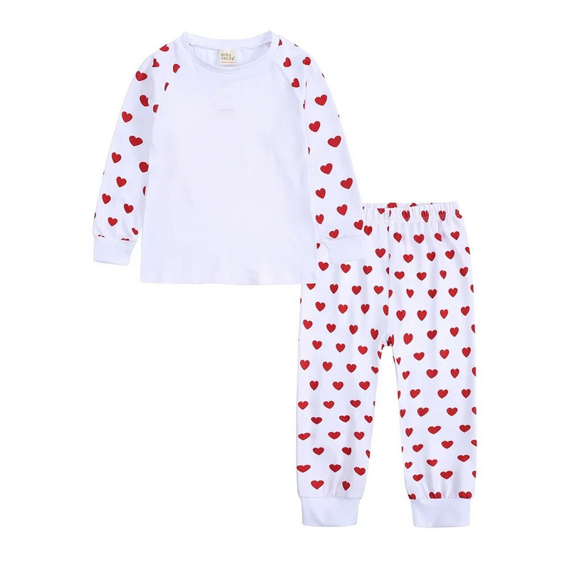 1–13 metų vaikams berniukams mergaitėms ilgomis rankovėmis Velykų dienos pižamų rinkiniai Patogūs, mielos širdelės, triušio formos spausdinti miegmaišiai, mieli naktiniai marškiniai