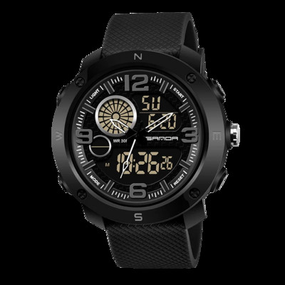 SANDA NAUJAS Sportiniai vyriški laikrodžiai Neperšlampami madingi elektroniniai sportiniai smūgiams atsparūs vyriški dviejų ekranų skaitmeniniai kariniai kvarciniai laikrodžiai