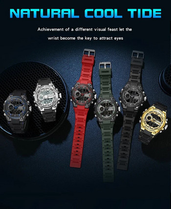 SANDA Ψηφιακό ρολόι LED Ανδρικό ρολόι χειρός Military Sport Quartz Κορυφαία μάρκα Πολυτελές χρονόμετρο αδιάβροχο ανδρικό ηλεκτρονικό ρολόι 6092
