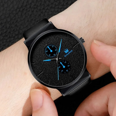 Ceasuri de lux pentru bărbați de modă, cadran, ceasuri sportive pentru afaceri, din piele, neagră, electronică, ceas pentru încheietura mâinii, cadou casual