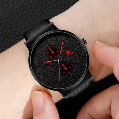 Ceasuri de lux pentru bărbați de modă, cadran, ceasuri sportive pentru afaceri, din piele, neagră, electronică, ceas pentru încheietura mâinii, cadou casual
