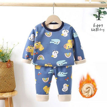 1-6Y Детски спално облекло за момчета Зимни памучни комплекти за бебета Детски домашни облекла Пижами за момчета Пижами Детски спално облекло Дрехи за малки деца