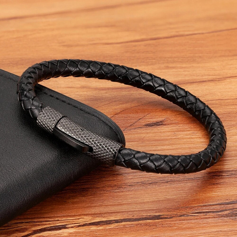 XQNI DIY Combinație Brățară din piele pentru bărbați din oțel inoxidabil 19cm/21cm/23cm Bijuterii sportive Cadou de Crăciun pentru bărbați Promoție