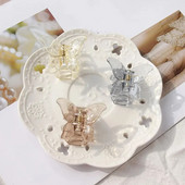 Mini pillangó haj karmos rák klipek koreai stílusú női lány fejfedők divat átlátszó pillangó haj karom haj kiegészítők