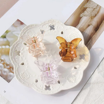 Μίνι κλιπ καβουριού με νύχια με πεταλούδα Κορεάτικο στυλ Γυναικεία καλύμματα κεφαλής μόδας Διαφανή αξεσουάρ μαλλιών με νύχια πεταλούδας