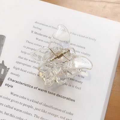 Mini pillangó haj karmos rák klipek koreai stílusú női lány fejfedők divat átlátszó pillangó haj karom haj kiegészítők