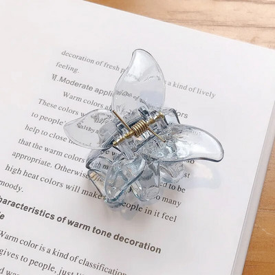 Mini pillangó haj karmos rák klipek koreai stílusú női lány fejfedők divat átlátszó pillangó haj karom haj kiegészítők