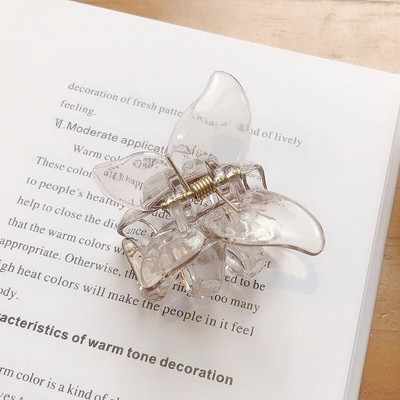 Mini pillangó haj karmos rák klipek koreai stílusú női lány fejfedők divat átlátszó pillangó haj karom haj kiegészítők