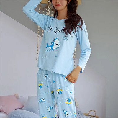 Set de pijamale de toamnă, 2 piese, pentru femei, subțiri, sexy, costum de acasă minunat, 2023, cu decolteu în V, pentru fete, pijamale cu mânecă lungă