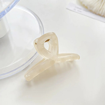 Елегантни малки 5 см желеобразен кръст Акула щипки за коса Пластмасови прозрачни геометрични нокти за коса Рак за жени Момиче Конска опашка Летни шапки