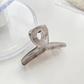 Елегантни малки 5 см желеобразен кръст Акула щипки за коса Пластмасови прозрачни геометрични нокти за коса Рак за жени Момиче Конска опашка Летни шапки