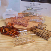 Coreeană, simplă, culoare, transparentă, clemă pentru spate, lingură, clemă de păr, spălare pătrată, accesorii de păr pentru femei