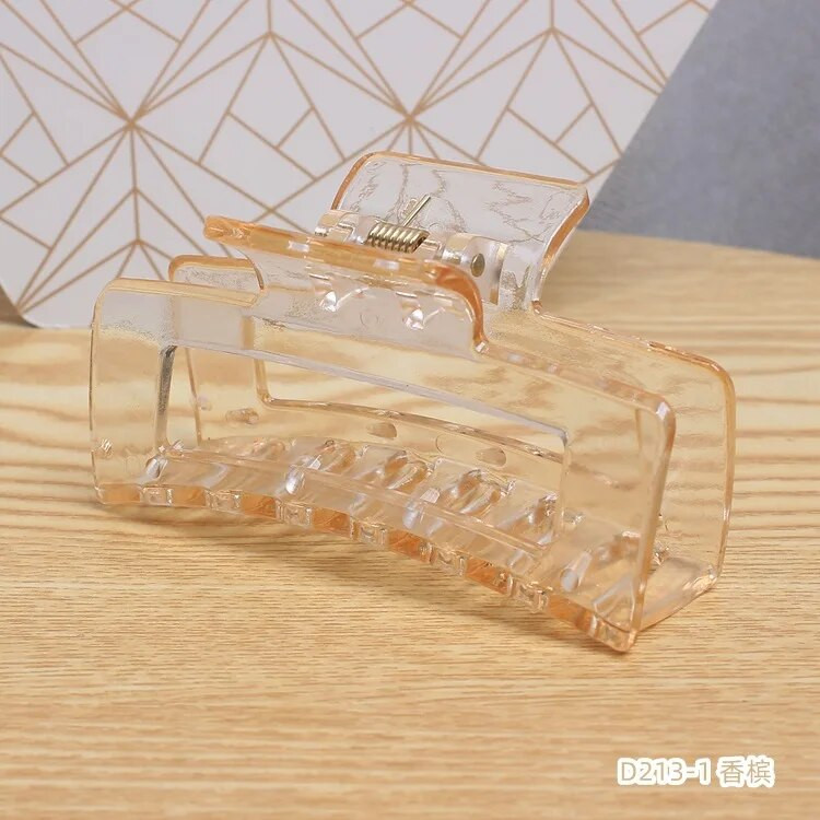 Coreeană, simplă, culoare, transparentă, clemă pentru spate, lingură, clemă de păr, spălare pătrată, accesorii de păr pentru femei