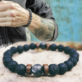 Brățară pentru bărbați cu mărgele naturală de piatră de lună Brățară Buddha tibetană chakra Brățări cu difuzor de piatră de lavă Bijuterii pentru bărbați cadou Drop Shipping