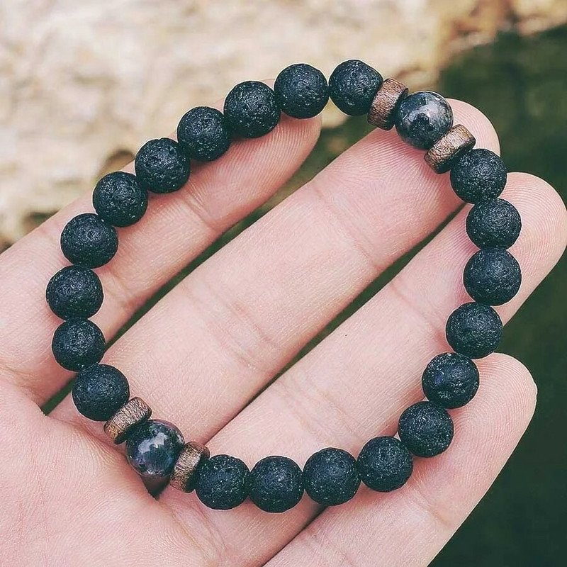 Muške narukvice od perli od prirodnog mjesečevog kamena Tibetanska Buddha narukvica čakra Lava Stone Difuzor Narukvice Muški nakit poklon Drop Shipping