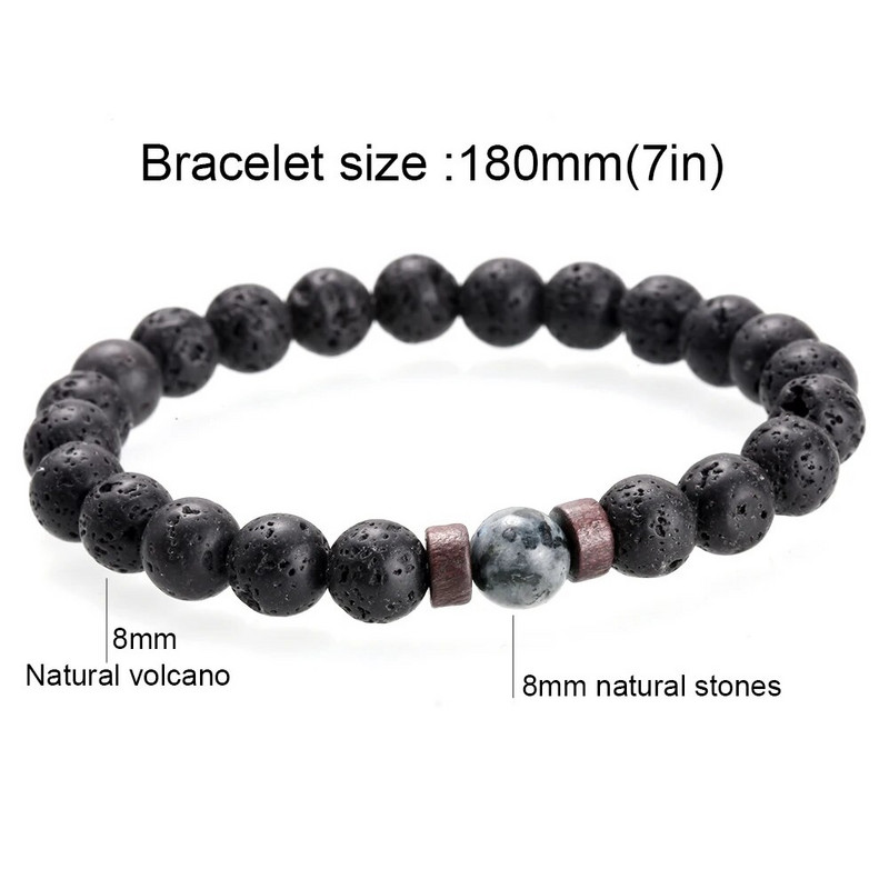 Muške narukvice od perli od prirodnog mjesečevog kamena Tibetanska Buddha narukvica čakra Lava Stone Difuzor Narukvice Muški nakit poklon Drop Shipping