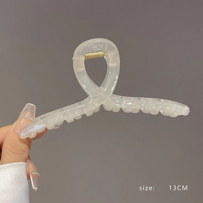 Μεγάλο κλιπ με νύχια μαλλιών για γυναικείο κορίτσι Πλαστικό διαφανές Μεγάλο κλιπ με νύχια μαλλιών Καβούρι Γυναικεία κλιπ για συναυλία Νύχια για κορίτσια Αξεσουάρ μαλλιών