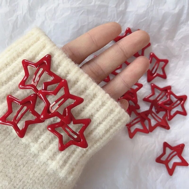 1/5 vnt. Red Star plaukų segtukas mergaitei, vandens lašelis, segtukas, plaukų segtukas, moteriškas sidabrinis plaukų segtukas Priedai Plaukų papuošalai Galvos apdangalai Nauji