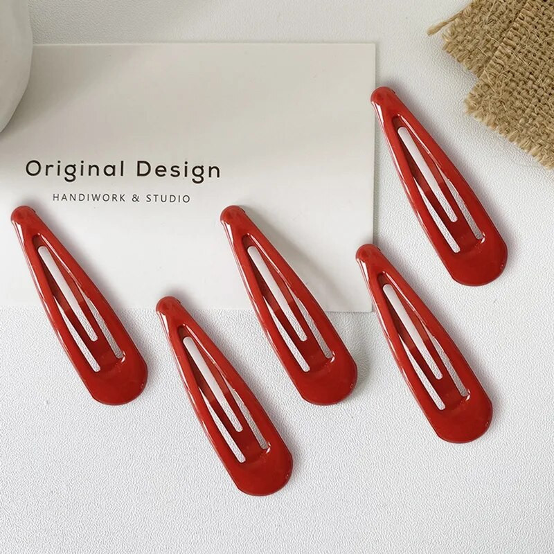 1/5 vnt. Red Star plaukų segtukas mergaitei, vandens lašelis, segtukas, plaukų segtukas, moteriškas sidabrinis plaukų segtukas Priedai Plaukų papuošalai Galvos apdangalai Nauji