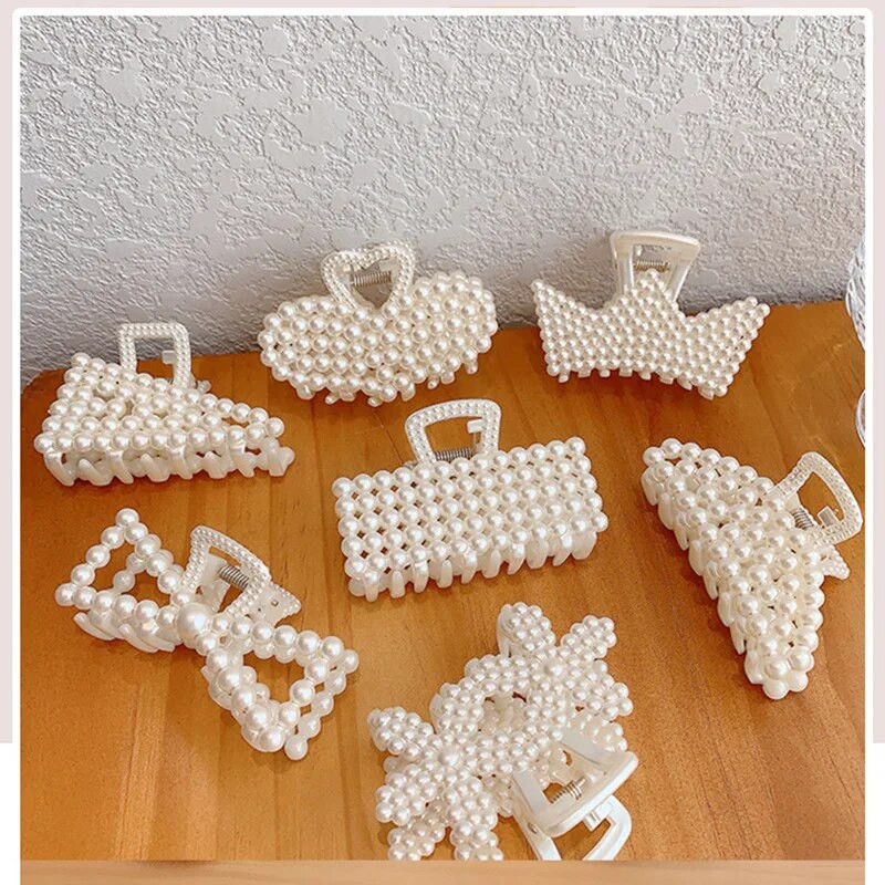 2021 Νέα μόδα Εξαιρετική μεσαία μικρή μαργαριτάρι Γεωμετρική φουρκέτα Μαλλιά Καβούρι Νύχια Μαλλιά Γυναικεία Κορίτσια Αξεσουάρ Μαλλιά Καπέλα