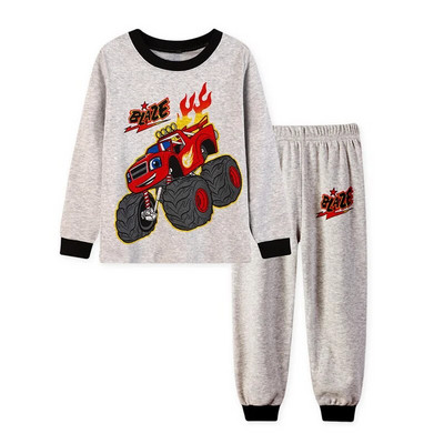Digger Vehicle Бебешки дрехи Костюми 100% памук Детски пижами Детски комплекти спално облекло Нощница PJ`S Дълги тениски Ризи Комплект панталони