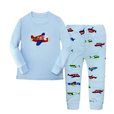 Vehicul Digger Haine pentru bebelusi baieti Costume 100% bumbac Pijamale pentru copii Seturi de lenjerie de dormit pentru copii Cămașă de noapte PJ'S Tricouri lungi Cămăși Set pantaloni