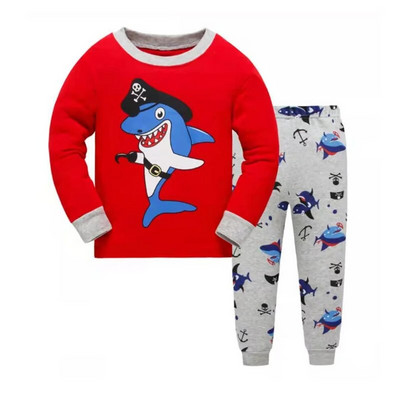 Vehicul Digger Haine pentru bebelusi baieti Costume 100% bumbac Pijamale pentru copii Seturi de lenjerie de dormit pentru copii Cămașă de noapte PJ'S Tricouri lungi Cămăși Set pantaloni