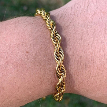 Vnox Basic Мъжки верижни гривни с кубинско усукано въже 1/2/3 бр. в един комплект, златни връзки от неръждаема стомана Figaro Wheat