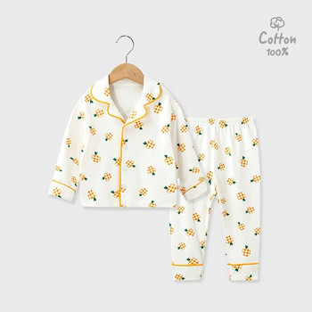 Άνοιξη φθινόπωρο Παιδικές πιτζάμες για αγόρια για κορίτσια Μακρυμάνικα δύο τεμάχια βαμβακερά υπνοδωμάτια για παιδιά omewear νυχτερινά κοστούμια
