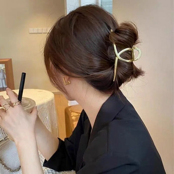 Модна метална щипка за коса за жени златисто сребърна щипка за коса с кръст рак корейска елегантна геометрична фиби аксесоари за коса за момиче