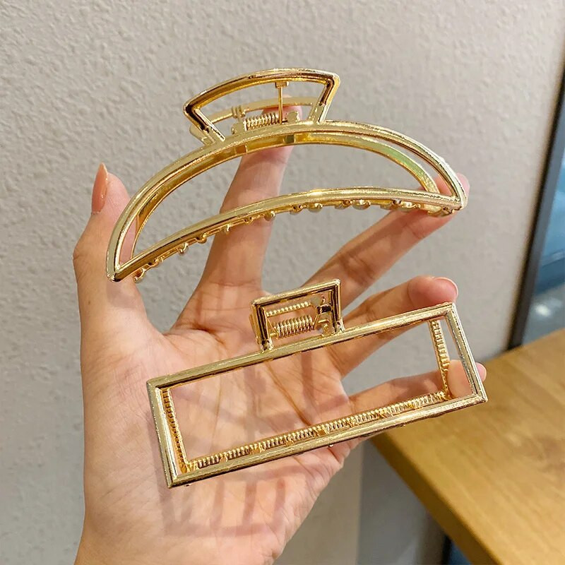 Modna metalna kopča za kosu za žene Zlatno srebrna boja Cross Crab kopča za kosu Korejska elegantna geometrijska ukosnica Dodaci za kosu za djevojke