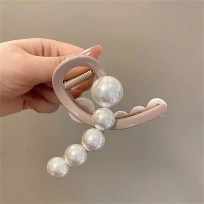 Elegáns Gyöngyutánzat Akril Hajkörmök Tökéletes Kereszt Hajtű Egyszerű Cápa Clip Divatos Ékszer Hajkiegészítők Női