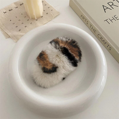 Új valódi szőrme nagy rák hajcsat Aranyos bolyhos hajtűk Lányoknak Nyúl Hajtű Hátsó Hajkapcsok Női Hajcsavarok