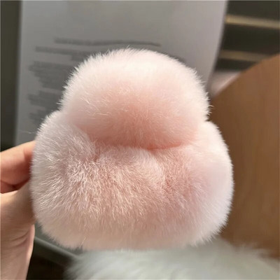 Új valódi szőrme nagy rák hajcsat Aranyos bolyhos hajtűk Lányoknak Nyúl Hajtű Hátsó Hajkapcsok Női Hajcsavarok