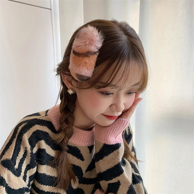 Új valódi szőrme nagy rák hajcsat Aranyos bolyhos hajtűk Lányoknak Nyúl Hajtű Hátsó Hajkapcsok Női Hajcsavarok