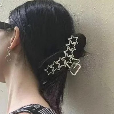 Μοντέρνα Y2K Sar Heart αντιολισθητικά χρυσά ασημί Μαύρα μεταλλικά κλιπ με νύχια μαλλιών για γυναίκες Κορεάτικα μεγάλα, μεσαία καινοτόμα καβούρια κεφαλής