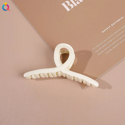 Koreai Női Kávébézs Közepes nagy haj Karmok Akril Hajtűk Barrette Rák Hajcsat Fejfedők Lányoknak Hajkiegészítők