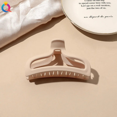 Koreai Női Kávébézs Közepes nagy haj Karmok Akril Hajtűk Barrette Rák Hajcsat Fejfedők Lányoknak Hajkiegészítők